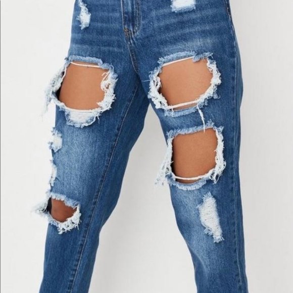 Blue Riot High Rise Ripped Rigid Mom Jeans - Picture 3 of 5